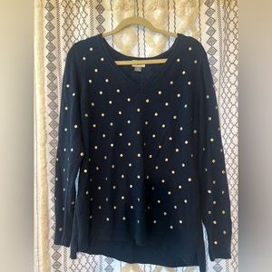 Women’s Navy Blue Polka Dot Sweater Old Navy Size XL